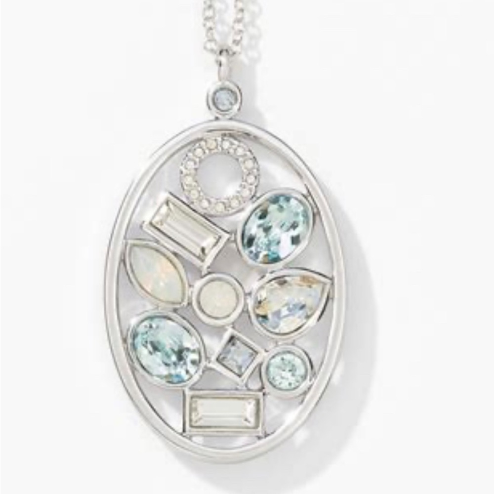 Touchstone Crystal by Swarovski CLUSTERED necklace on slide chain BNIB